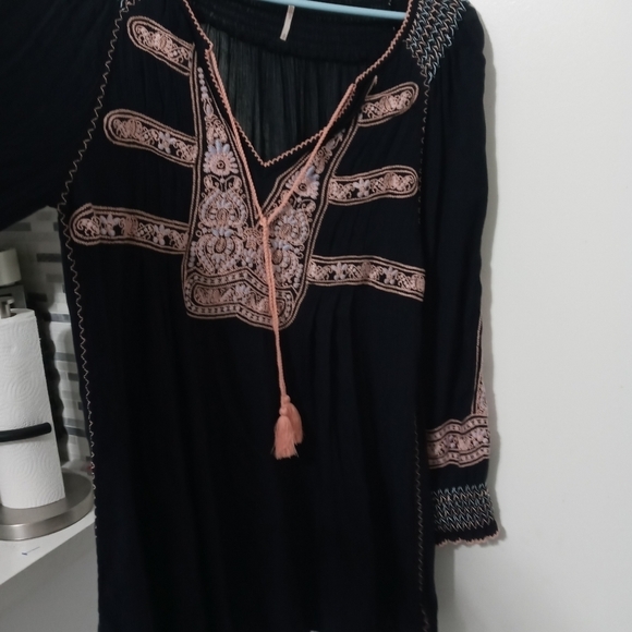 Free People Wind Willow Long Sleeve Sheer Embroidered FloralMini Dress - Picture 11 of 16